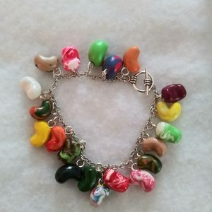 Hand Carved Polymer Jelly Bean Bracelet